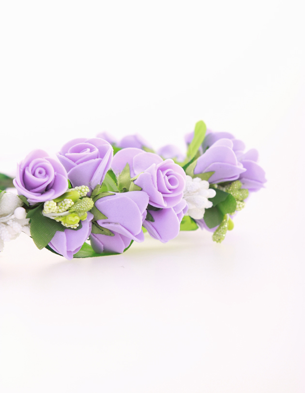 Rochelle Floral Crown in Violet